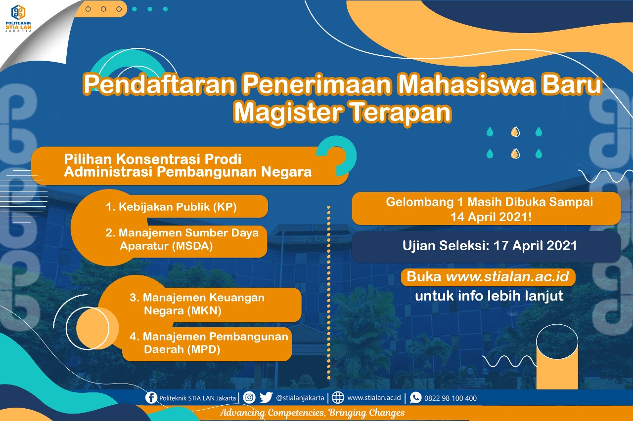 Penerimaan Mahasiswa Baru Politeknik STIA LAN Jakarta Magister Terapan ...